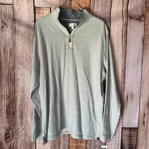 Fundamental Coast Pullover Top Men's Long Sleeve 1/4 Zip Soft Gray XXL NWT